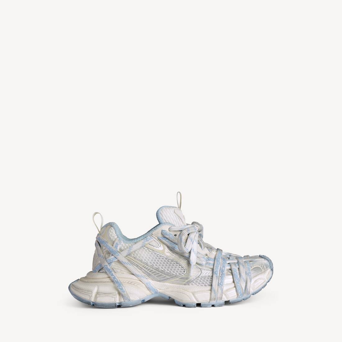 Damsk 3xl Extreme Laces-logotyp-snickers i vitt/off-white/lightblå