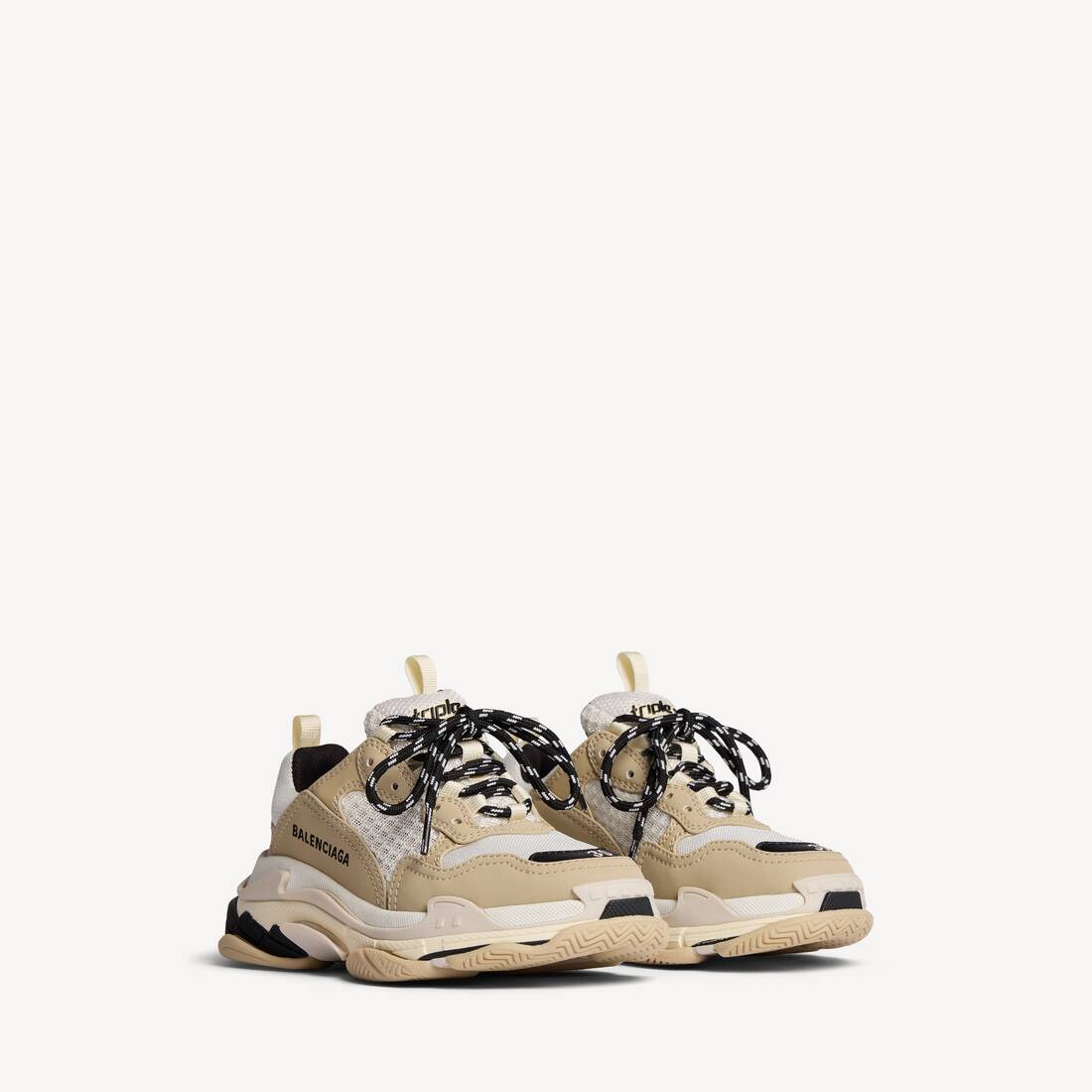 Barn - Triple S-sneaker i beige/vitt
