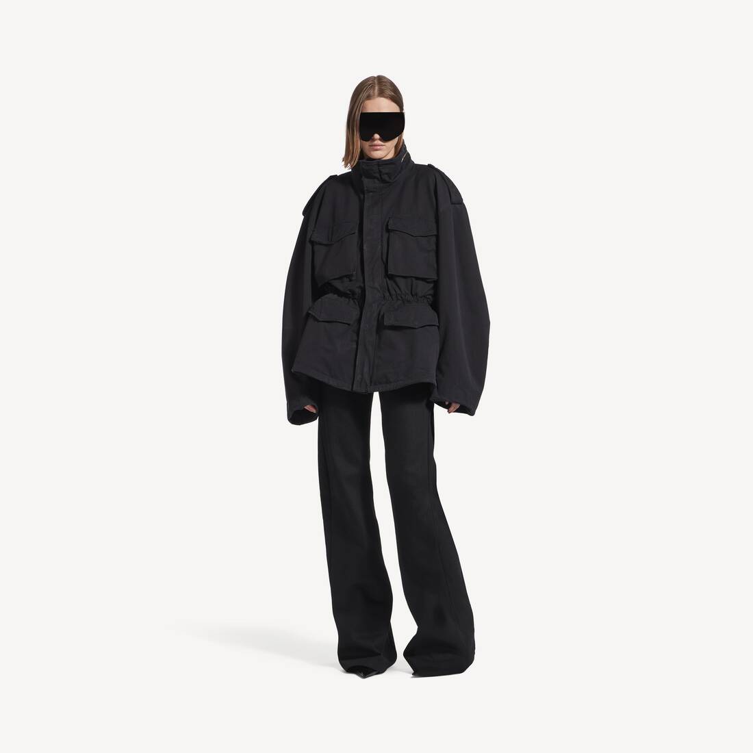 Kvinnors hourglass-parka i svart