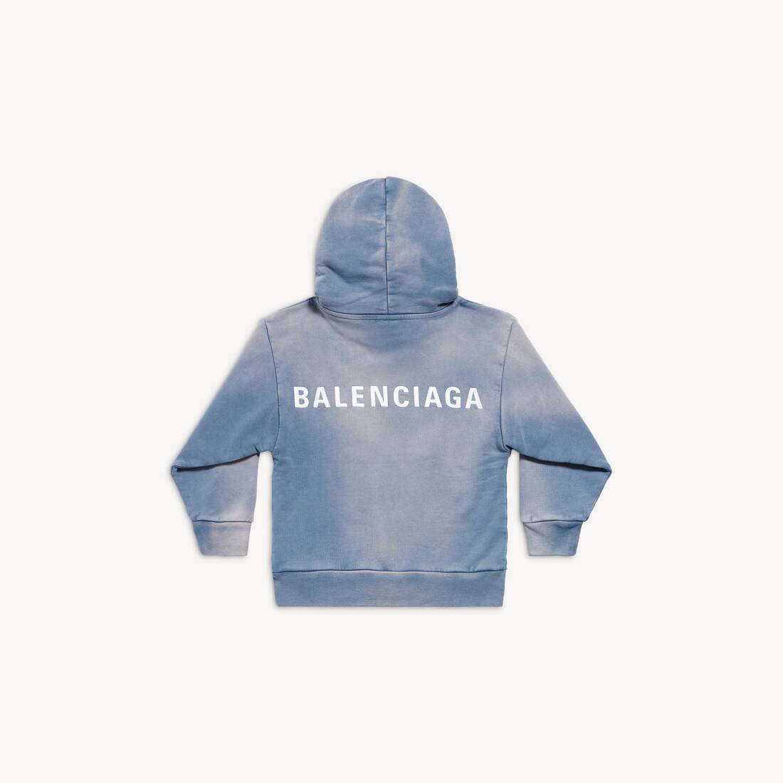 Barn - Balenciaga Hoodie med rygg i blått/vitt