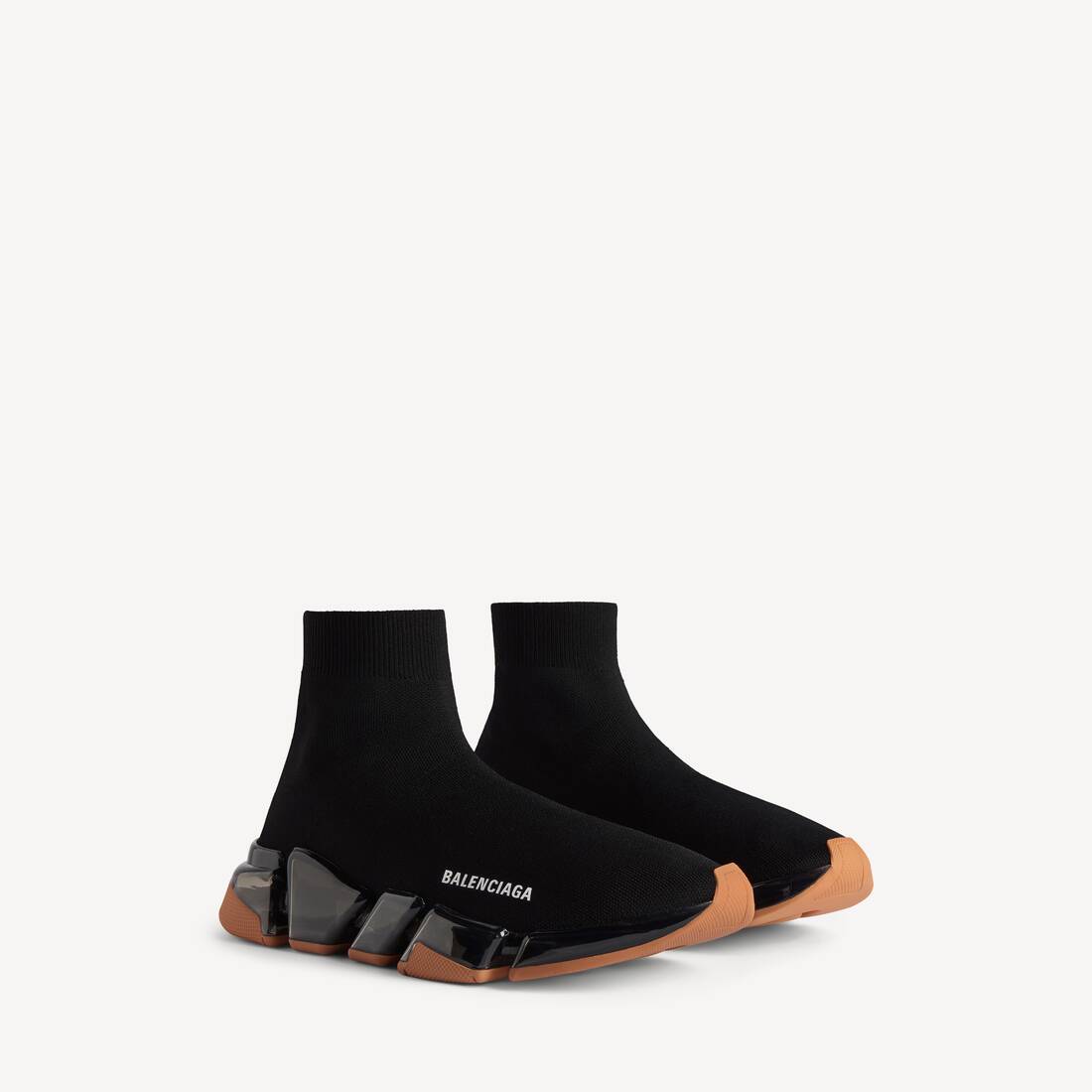 Herrars Speed 2.0 Full Clear Sole återvunnen tröja-sneaker i svart/orange