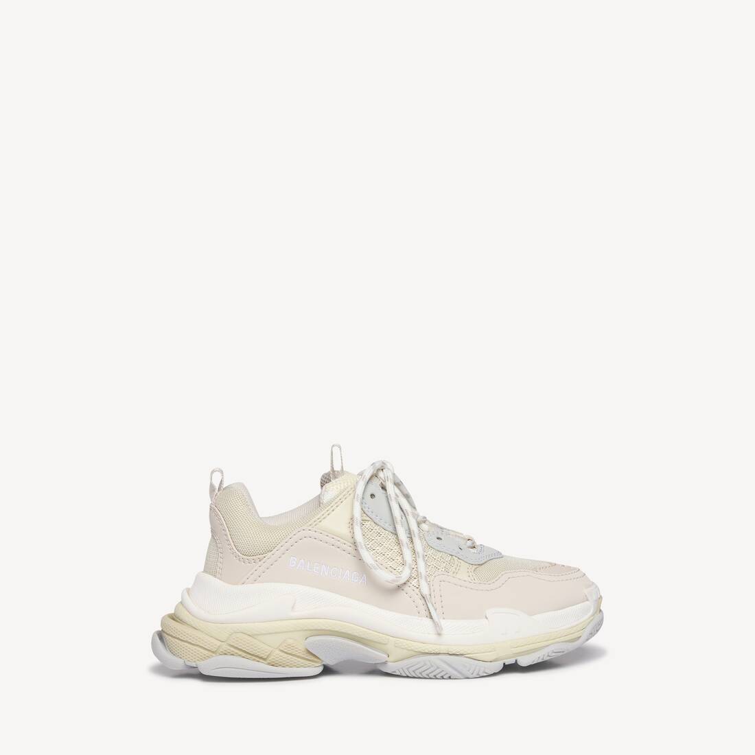 Barn - Triple S Sneaker i ljus beige och vit dubbel skum och nät