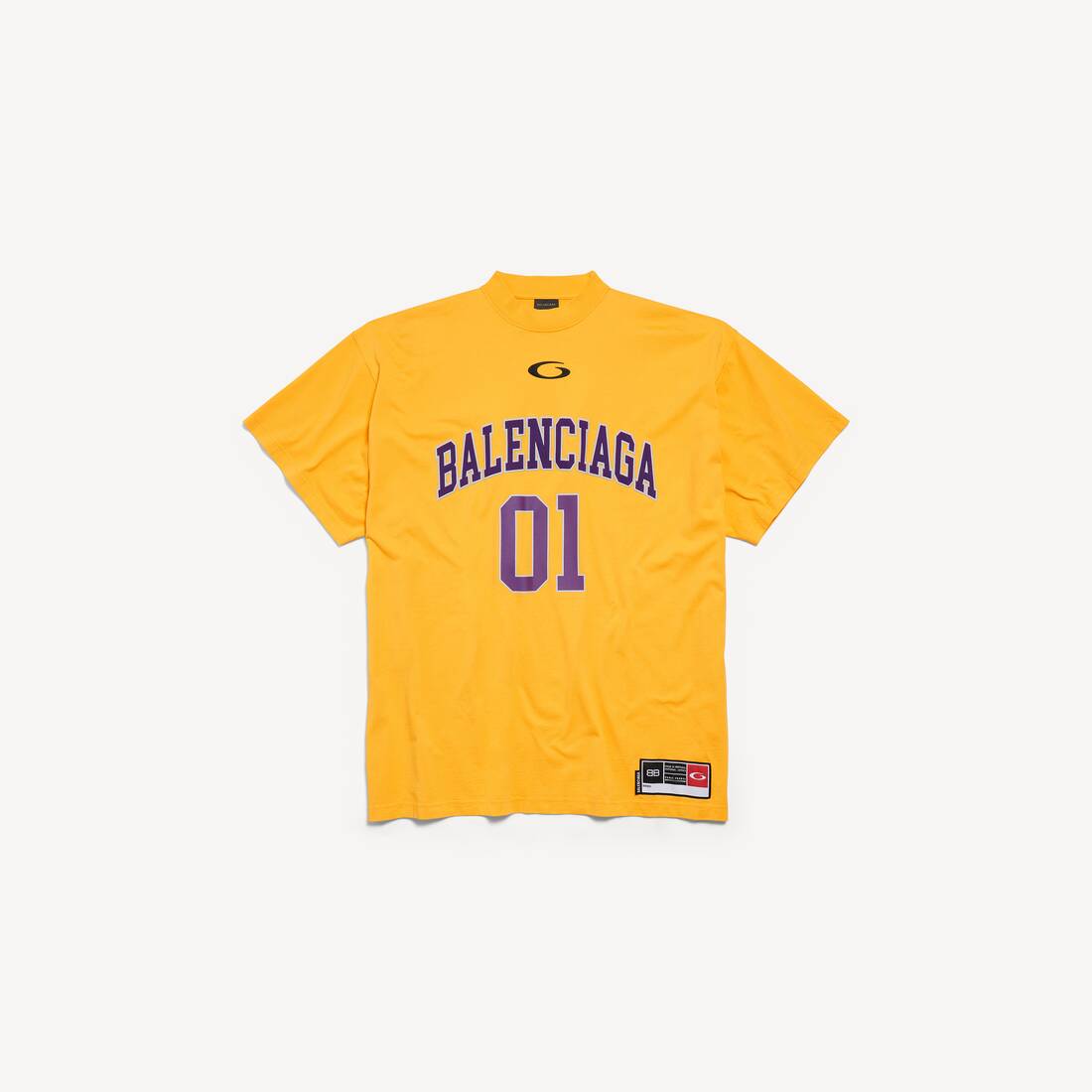 Herrarnas basketball-oversized T-shirt i djupt lila/gul