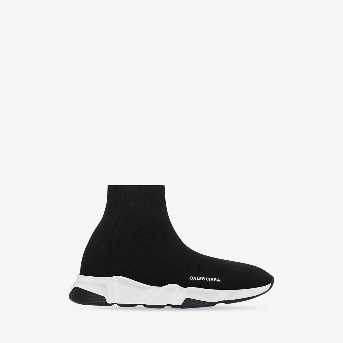 Barn - Speed Recycled Knit-snickare i svart/vit