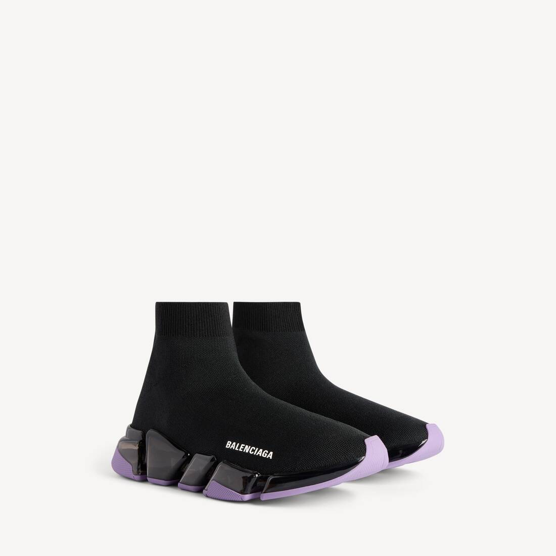 Damas Speed 2.0 Full Clear Sole Recycled Knit Sneaker i Svart/lila