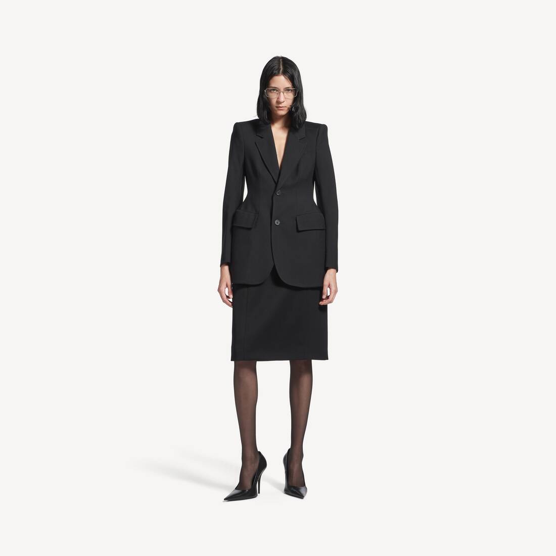 Damas hourglass jacka i svart
