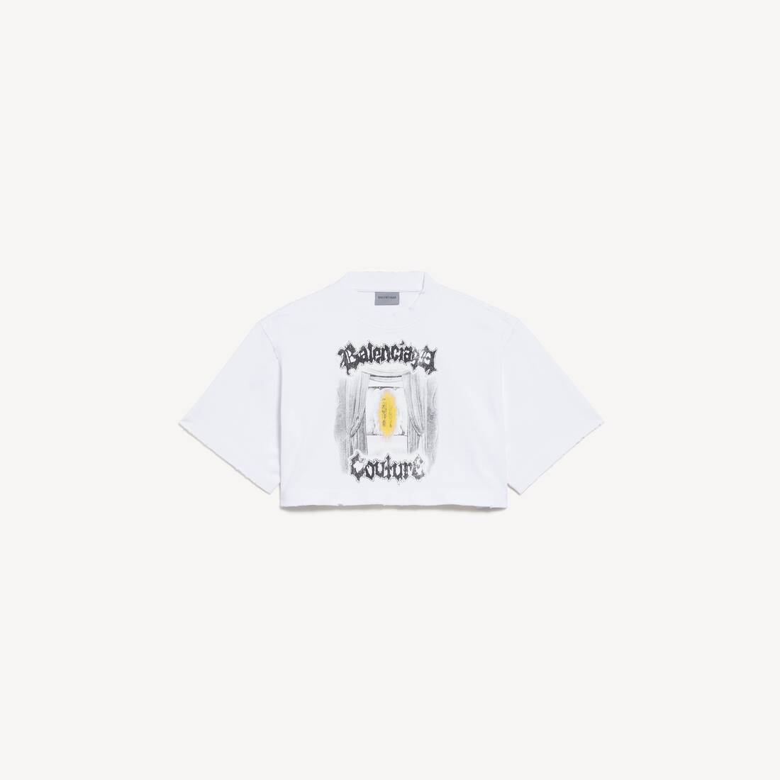 Damers Salon De Couture kort T-shirt i vitt