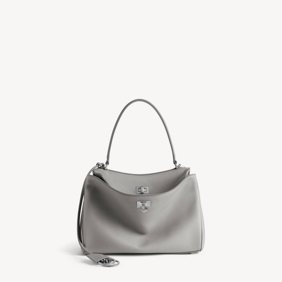 Dames Rodeo-handväska, liten, grå kalskinn i Balenciaga