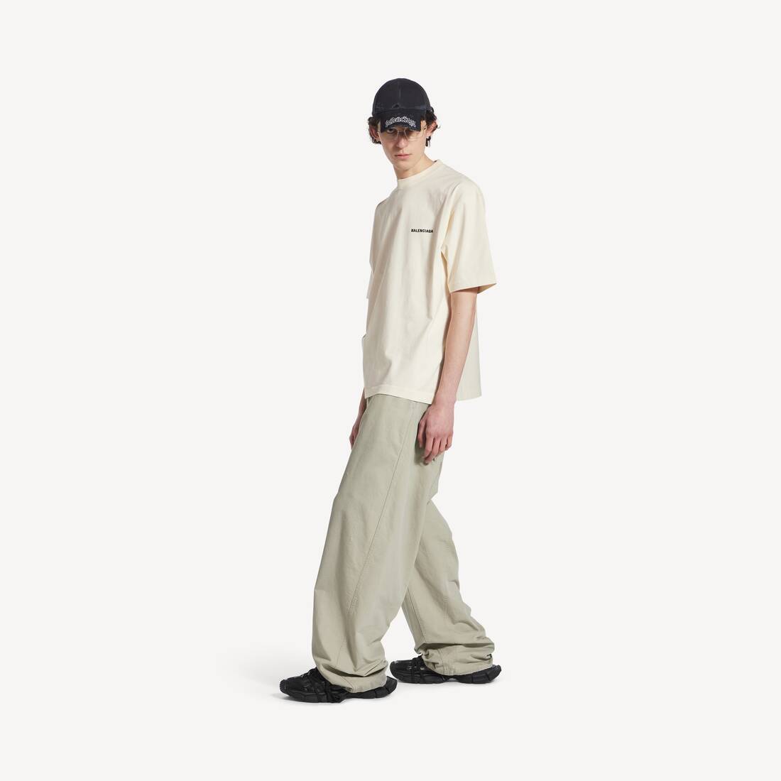 Herrars Balenciaga bak T-shirt medium fit i beige