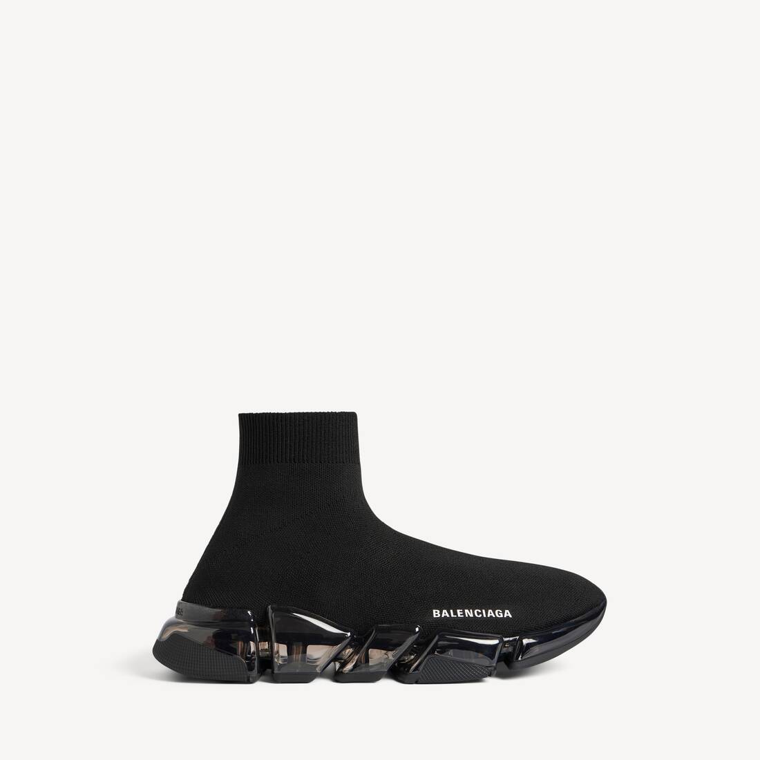 Damsk Speed 2.0 Full Clear Sole återvunnen strumpa-sneaker i svart