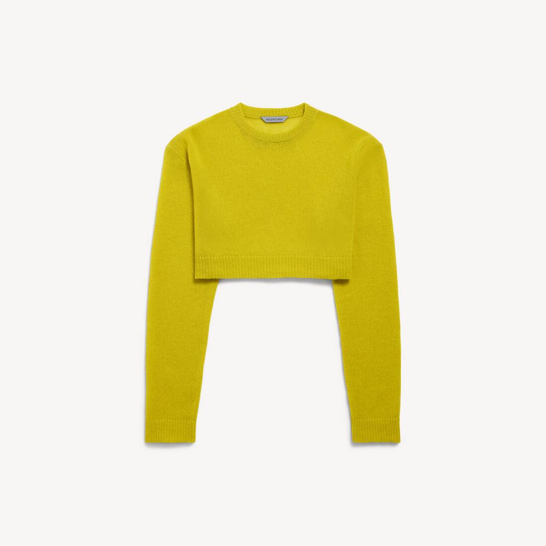 Damas korta crewneck i mörk gul