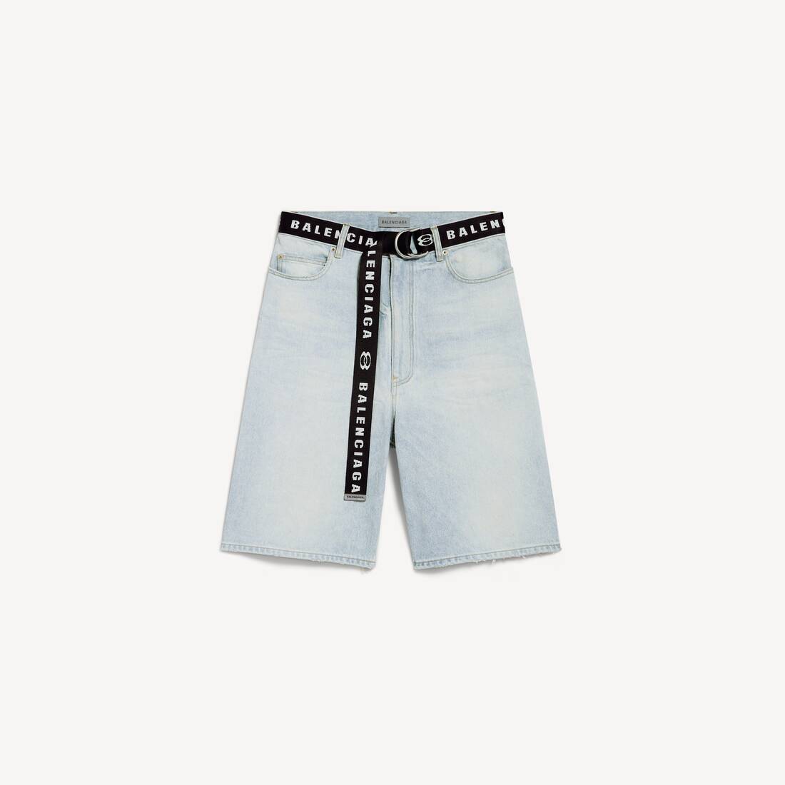 Herrarnas bältsade shorts i ljusblått