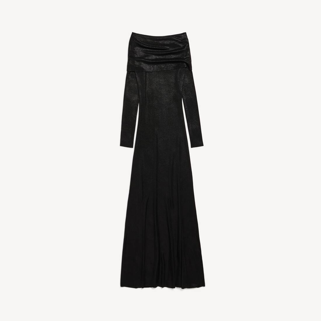 Damsk off-shoulder maxirock i svart/svart