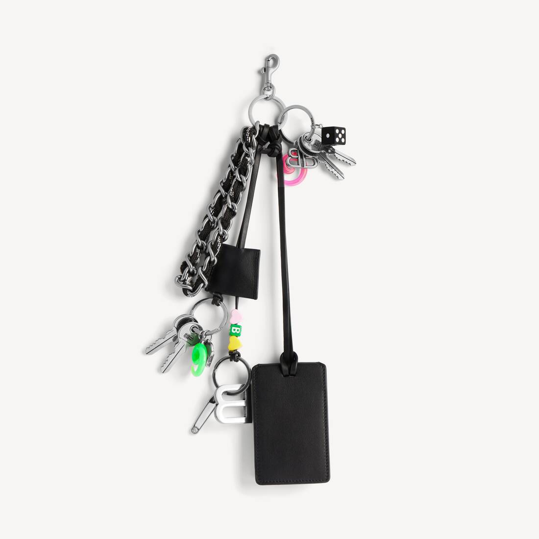 Kvinnors nyckelked Rodeo Tag Full Charm i svart/vitt