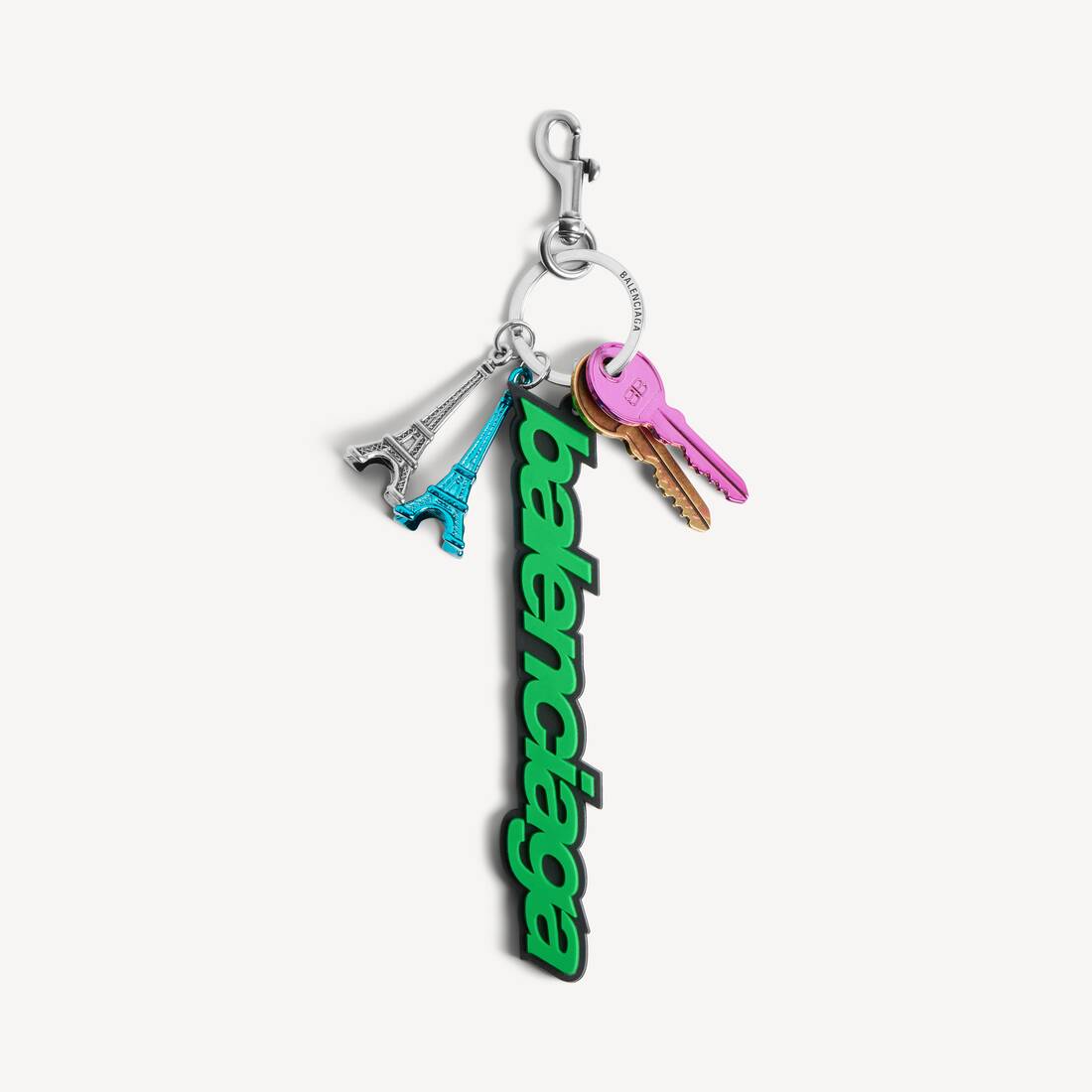 Damas biker Balenciaga charm/nöckelring i grön/svart
