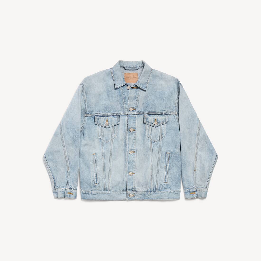Dames denimjacka regular fit i dirty light blue