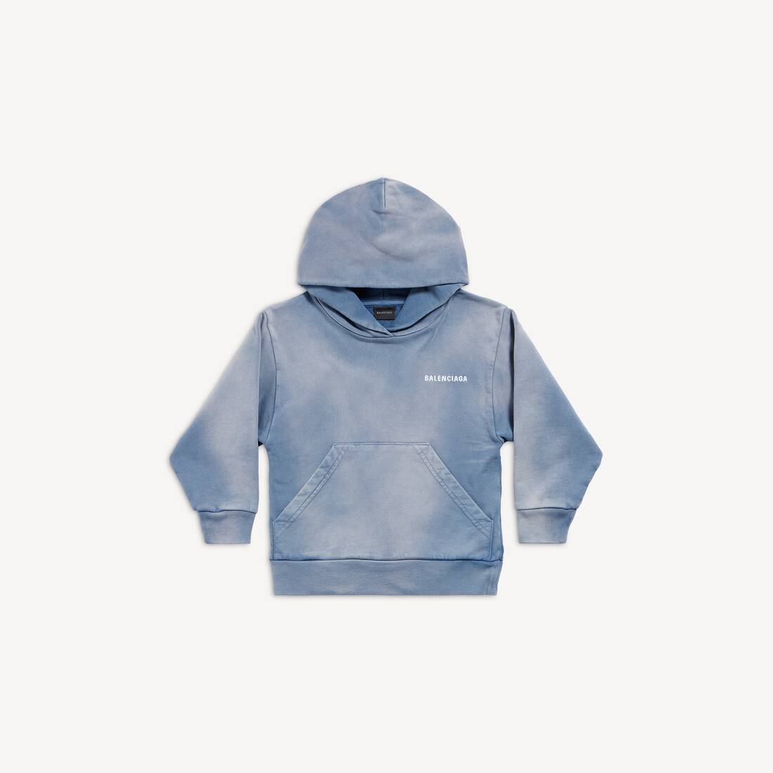 Barn - Balenciaga Hoodie med rygg i blått/vitt