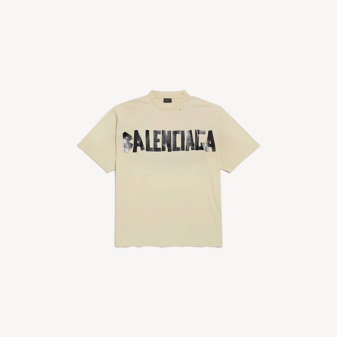 Tape Type T-shirt Medium Fit i beige