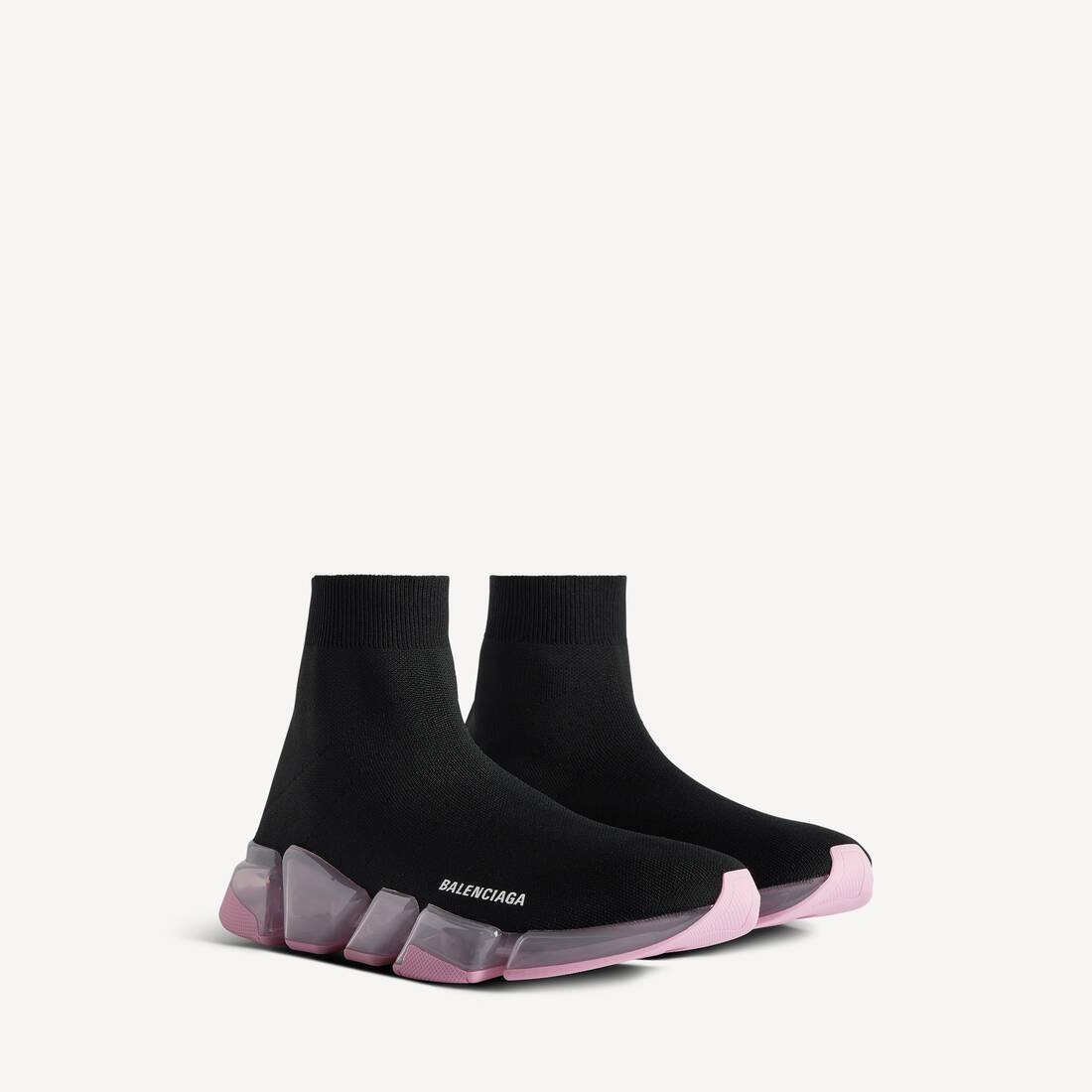 Damsk Speed 2.0 Full Clear Sole återvunnen tröja-sneaker i svart/rosa