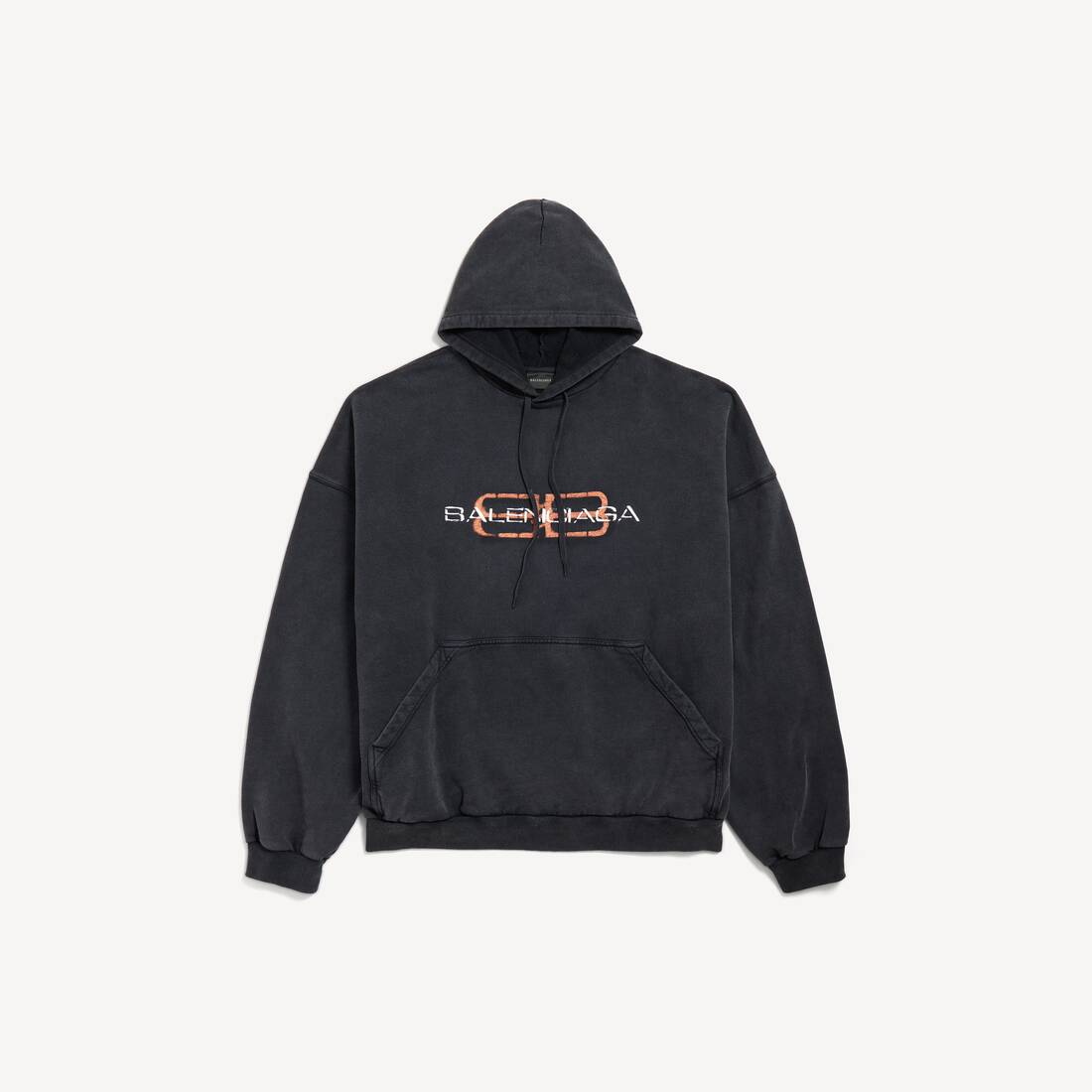 Herrarnas Bb Icon Stencil Hoodie Large Fit i släckta svart