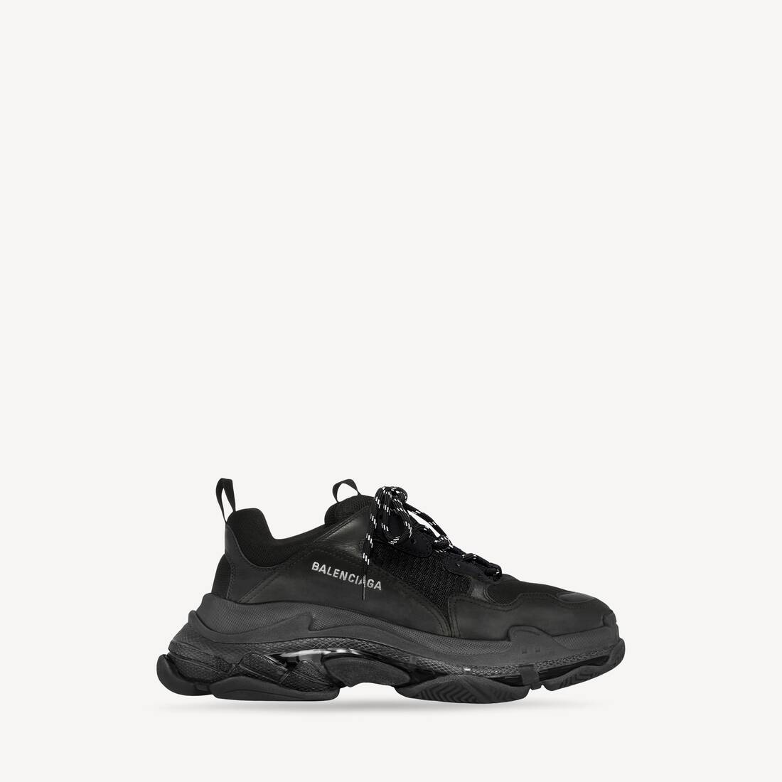 Herrars Triple S Clear Sole Sneaker i svart