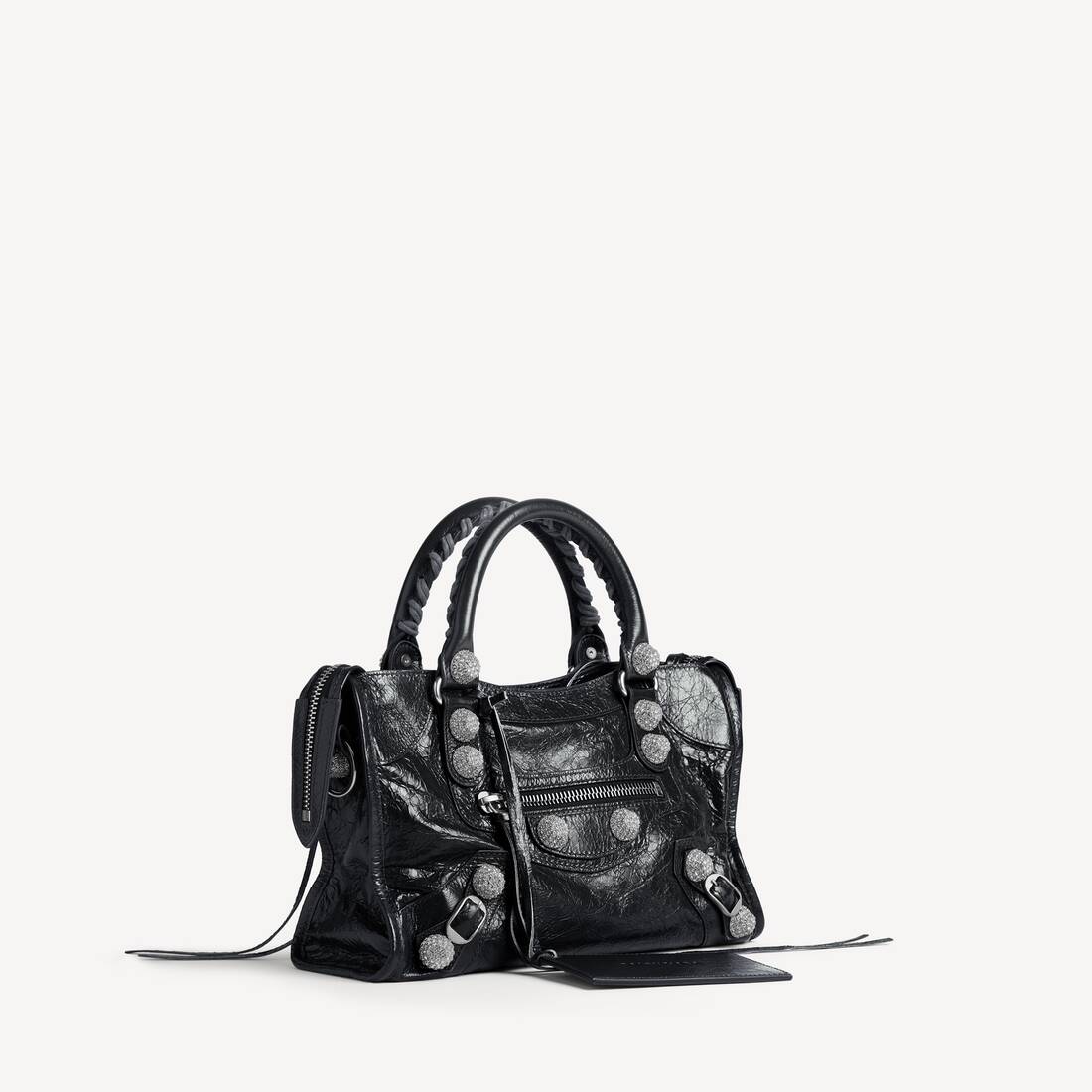 Damflicka Le City Bag Liten Stora Spikar med Strass i Svart