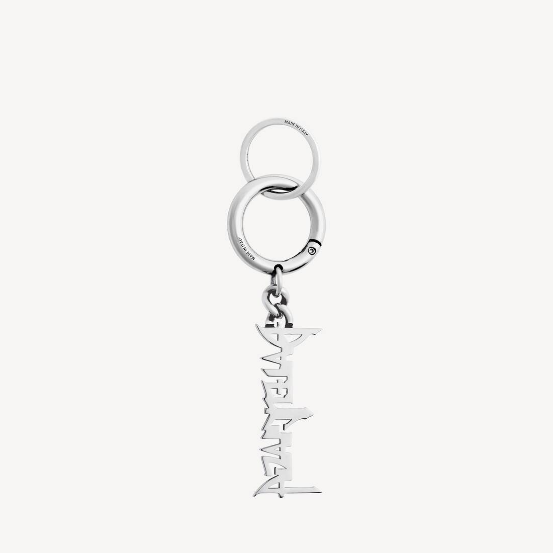 Typo-metallnyckelring i silver