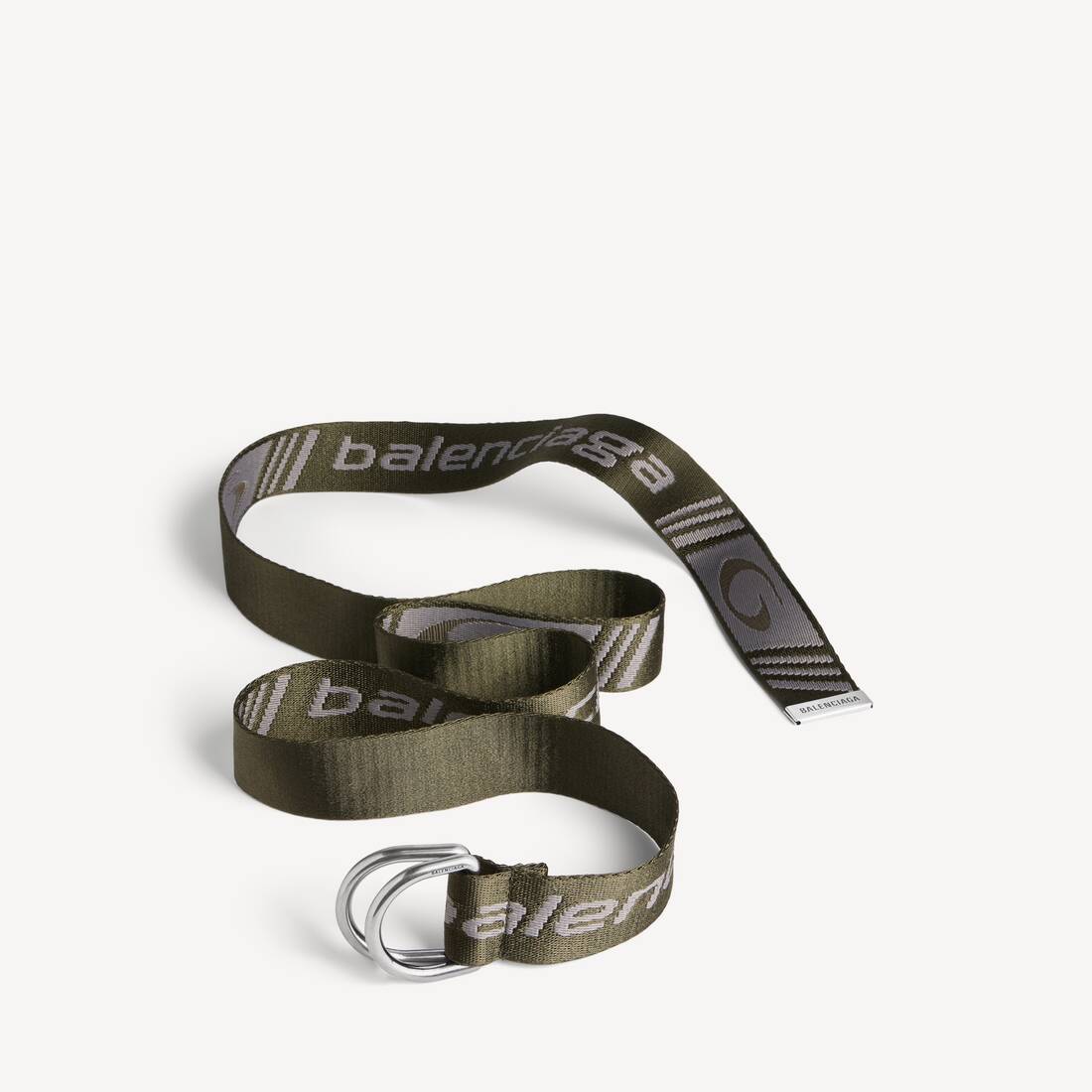 Herrars D-ring-bälte i kaki/grå