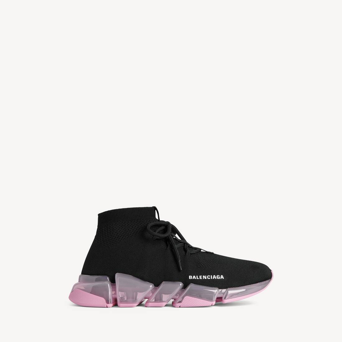 Damas Speed 2.0 Sko med knäppta fullständigt genomskinliga gummisulor i recyclerat garn i svart/light rosa