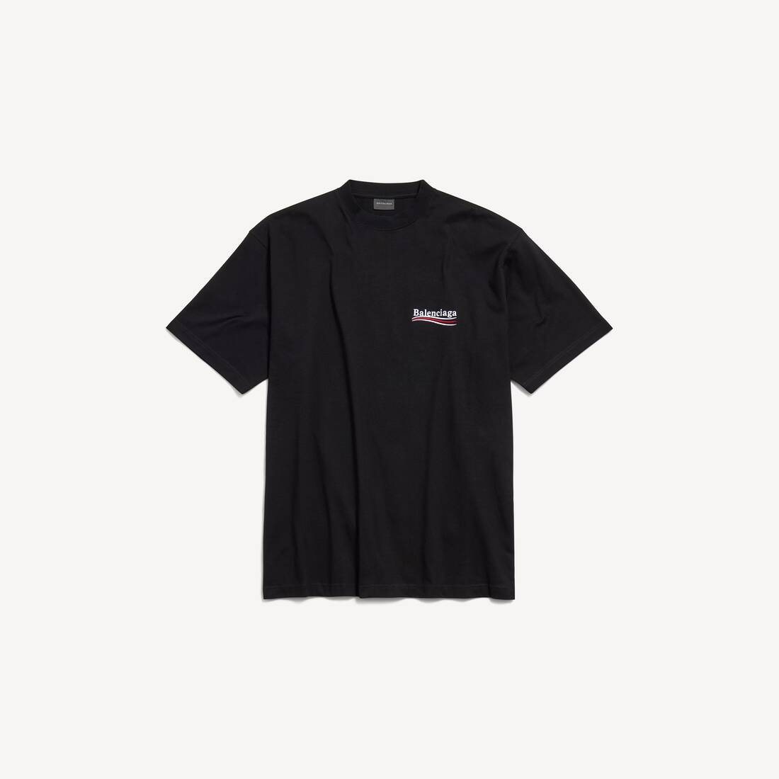 Herrars politisk kampanj-T-shirt stor passform i svart
