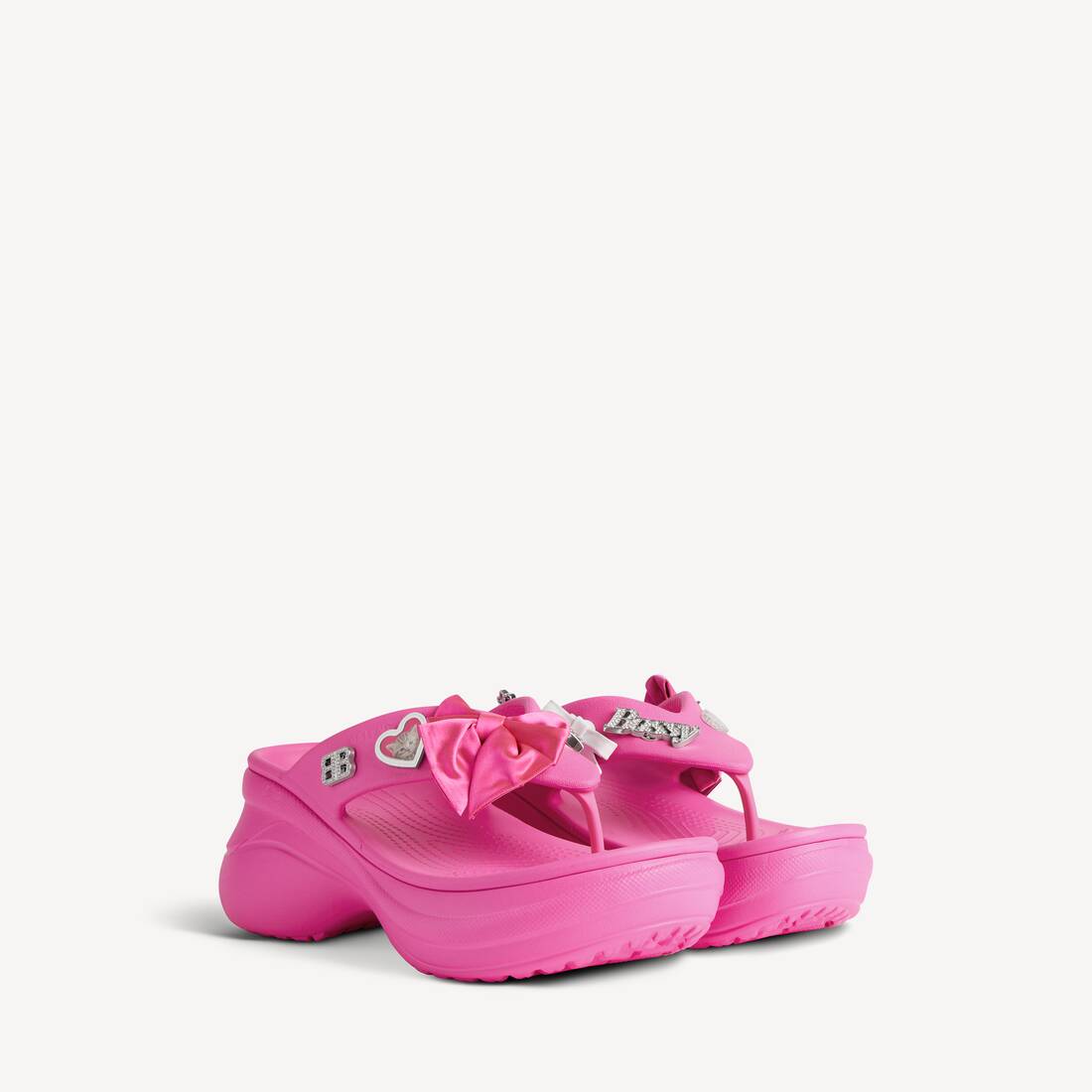 Kvinnas Crocs™ Thong Jibbitz™ i glansrosa