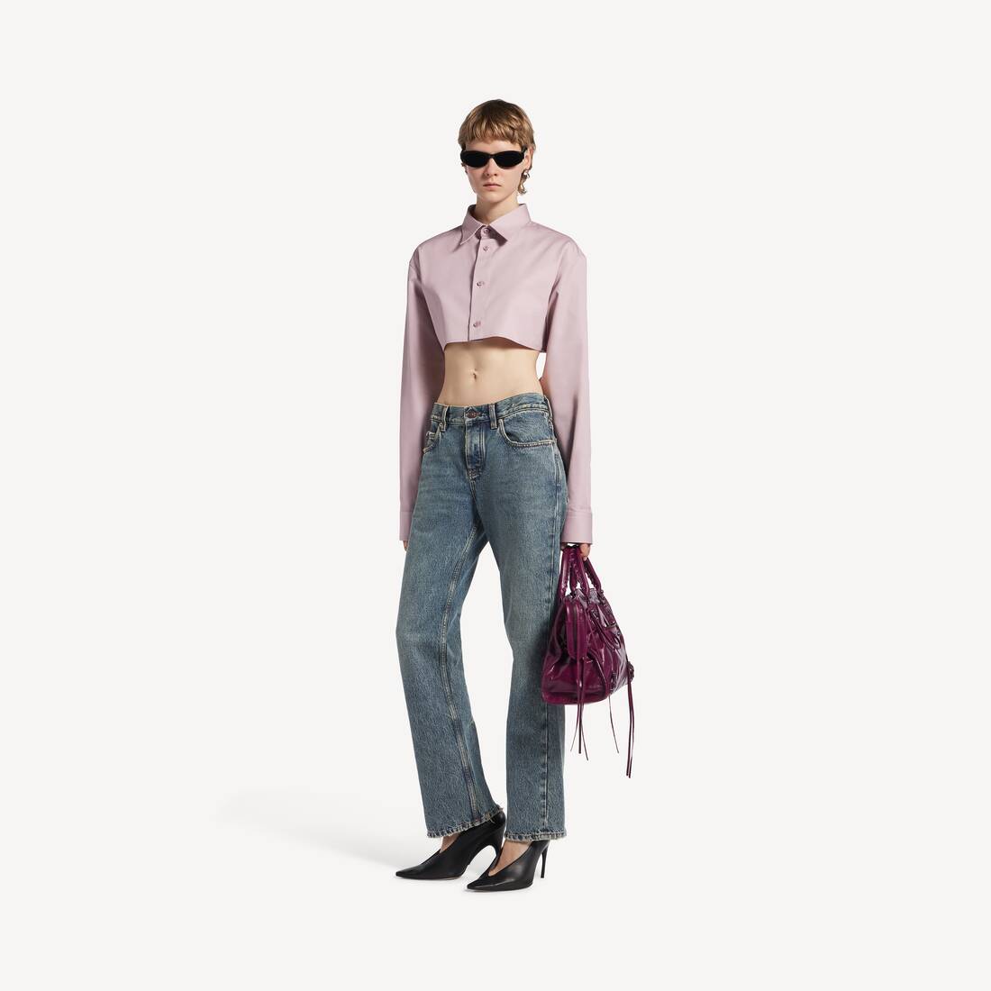 Damas regelbundna jeans i smutsig vintageblå