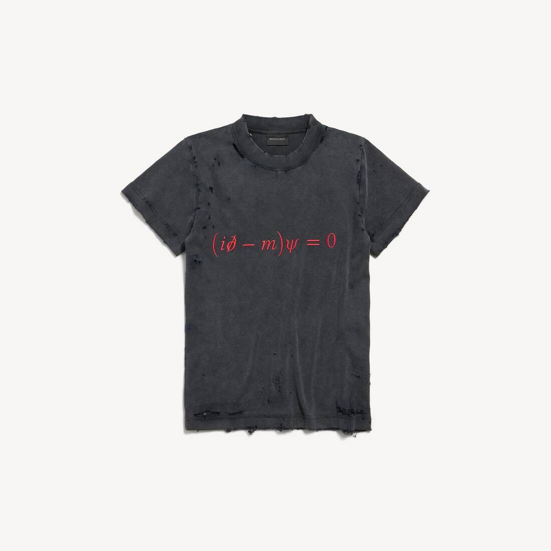 Damas Diracs ekvation Anpassad T-shirt i tvättat svart/rött