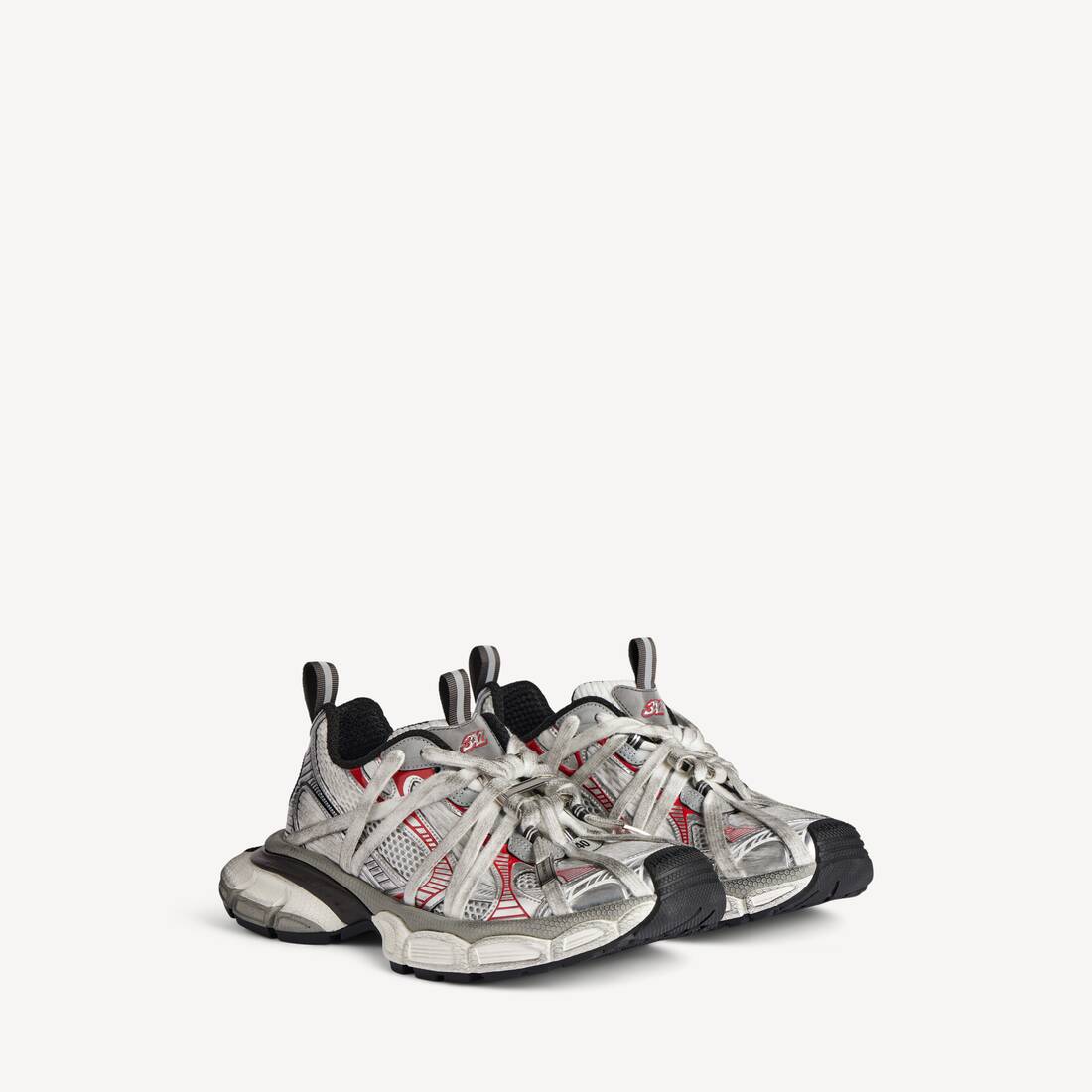 Herrarnas 3xl Extreme Laces B-sko i grå/silver/röd/black
