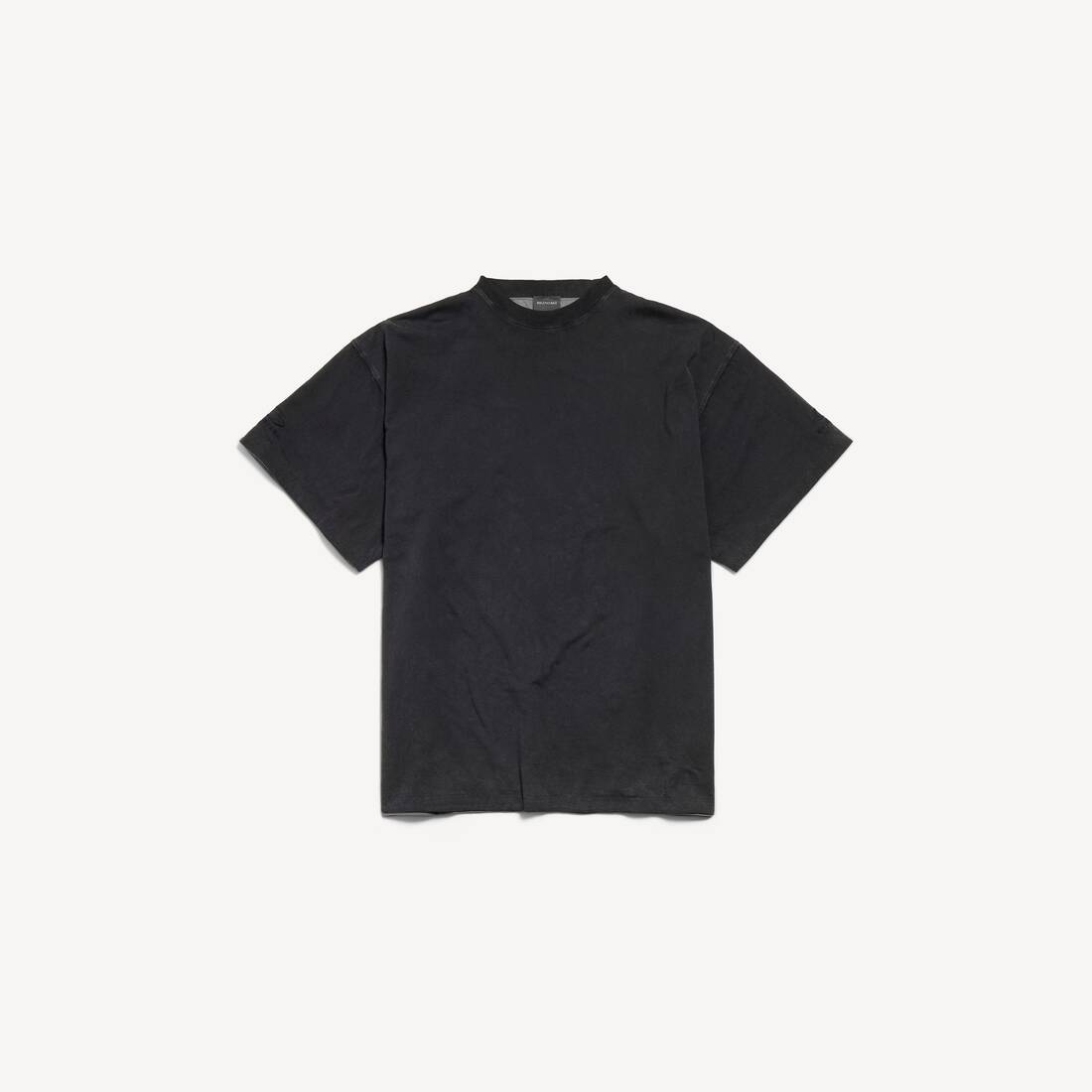Herrarnas Balenciaga-backreversibel oversized T-shirt i grå/fadelat svart