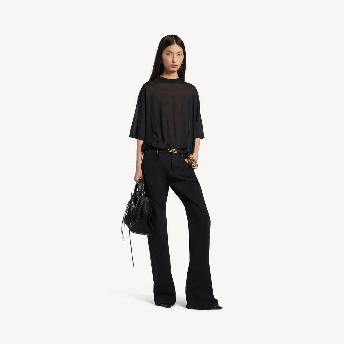 Damas släppande passform jeans i svart