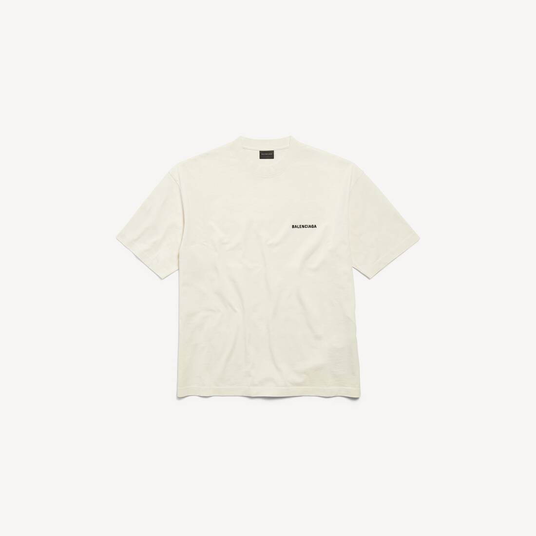 Herrars Balenciaga bak T-shirt medium fit i beige